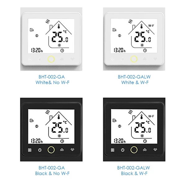 Intelligens termosztát hőmérséklet-szabályozó 5A vízpadló és fűtés (nincs Wi-Fi) - Fehér