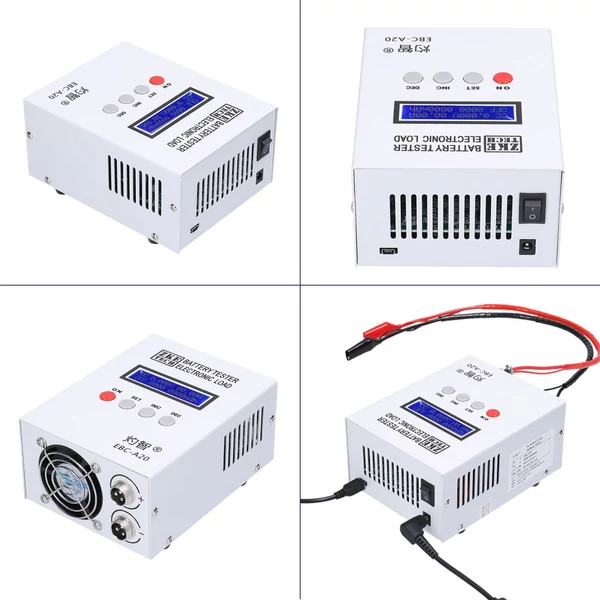 EBC-A20 akkumulátortesztelő 30 V 20 A 85 W lítium ólom-savas akkumulátor, kapacitást vizsgáló eszköz 5A újratöltés 20A kisütés támogatás PC online szoftvervezérlés (A20+tesztkábel+USB-TTL soros kábel+19V4A tápegység)