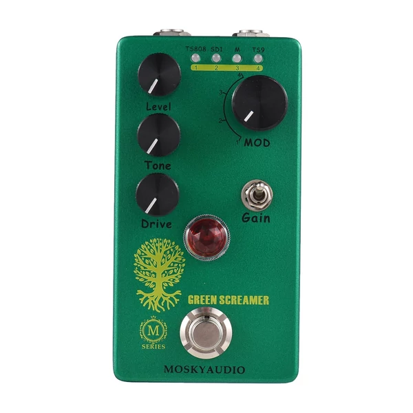 MOSKYAudio Booster/Overdrive gitár effekt pedál - GREEN SCREAMER