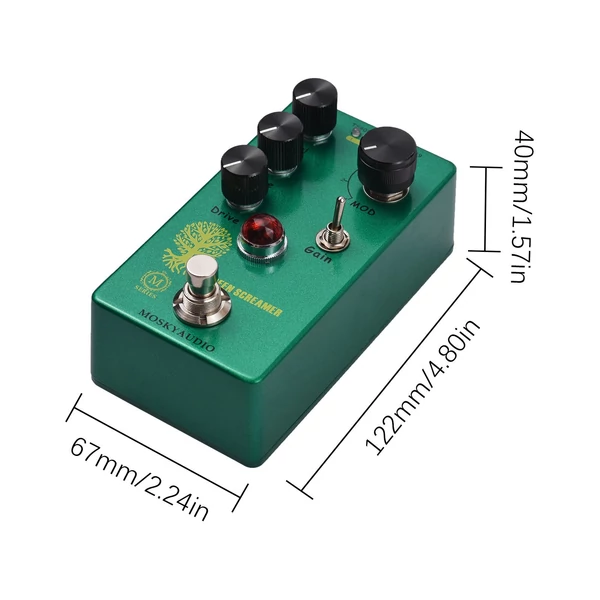 MOSKYAudio Booster/Overdrive gitár effekt pedál - GREEN SCREAMER