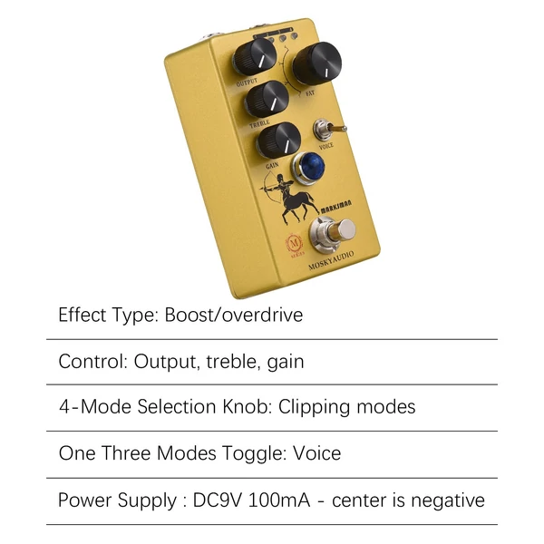 MOSKYAudio Overdrive/Előerősítő/Booster gitár effekt pedál - MARKSMAN