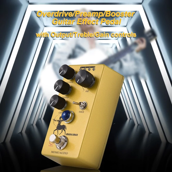 MOSKYAudio Overdrive/Előerősítő/Booster gitár effekt pedál - MARKSMAN