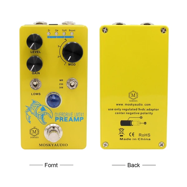 MOSKYAudio Distortion/Overdrive/Előerősítő gitáreffektus pedál - LM741 PREAMP