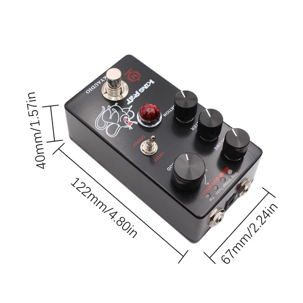 MOSKYAudio Fuzz Distortion Guitar Effekt pedál - KING RAT