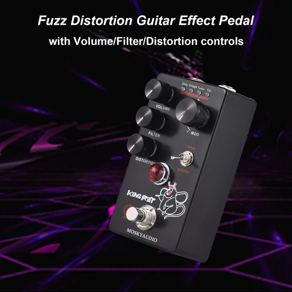 MOSKYAudio Fuzz Distortion Guitar Effekt pedál - KING RAT