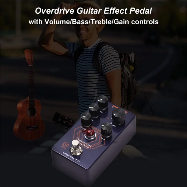 MOSKYAudio Overdrive gitáreffektus pedál - ÁTLÁTSZÓ MEGHAJTÁS