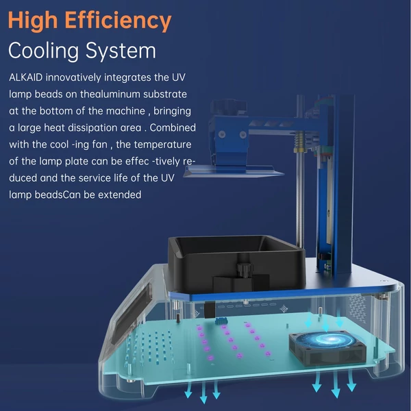 GEEETECH Alkaid 3D nyomtató LCD gyanta 405 nm mátrix UV fényforrás 6,08 hüvelykes 2K LCD képernyővel