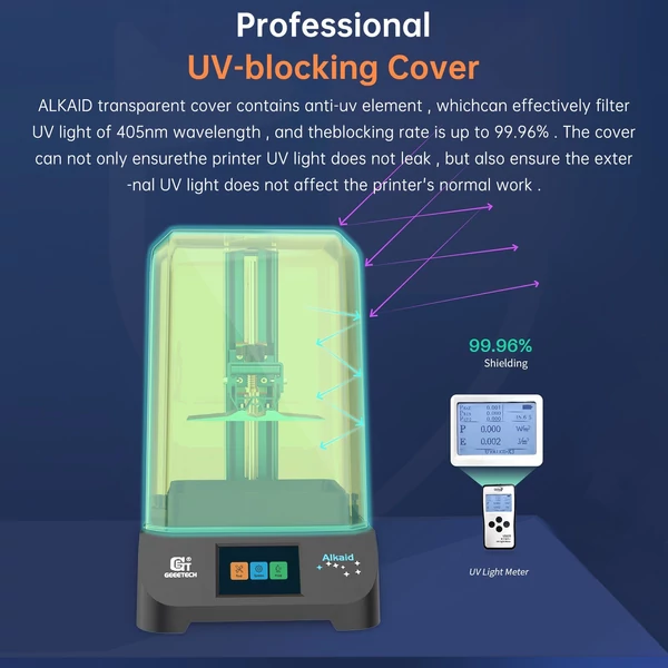 GEEETECH Alkaid 3D nyomtató LCD gyanta 405 nm mátrix UV fényforrás 6,08 hüvelykes 2K LCD képernyővel