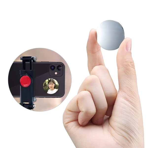 Kompakt öntapadó tükör telefon fémlemezekhez szelfi készítéshez Kompatibilis az iPhone készülékkel Samsung Photo Video szelfi vlog kiegészítők