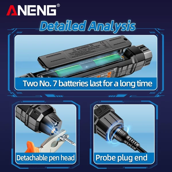 ANENG A3005A/B digitális intelligens professzionális multiméter érzékelő toll fázissorrend-vizsgáló AC feszültségmérő érintés nélküli feszültségmérő elektromos szerszám - Típus 1