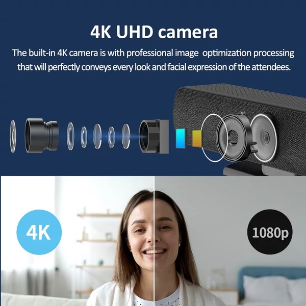 Bisofice 4K ePTZ USB webkamera HD videokonferencia kamera mikrofonnal és hangszóróval