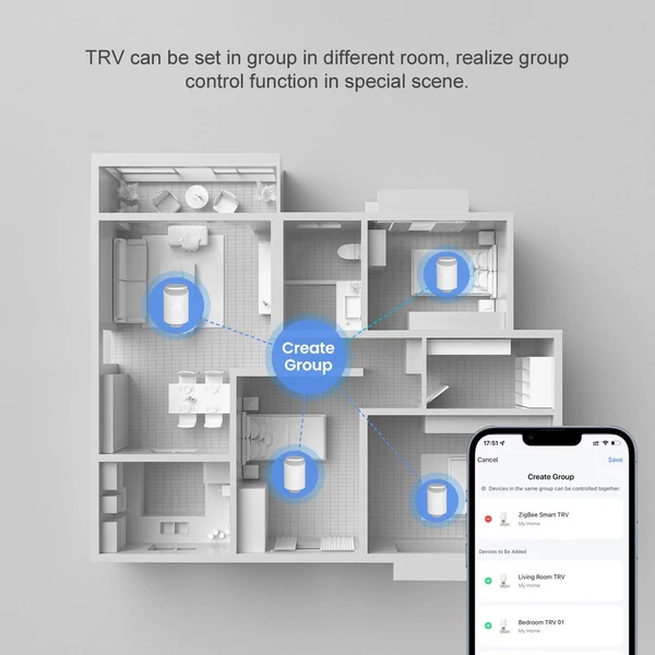 Tuya Zigbee intelligens vezeték nélküli alkalmazásvezérlő fűtési termosztát radiátorszelepek, amelyek kompatibilisek az Amazon Alexa Google Home termékkel (4 db)