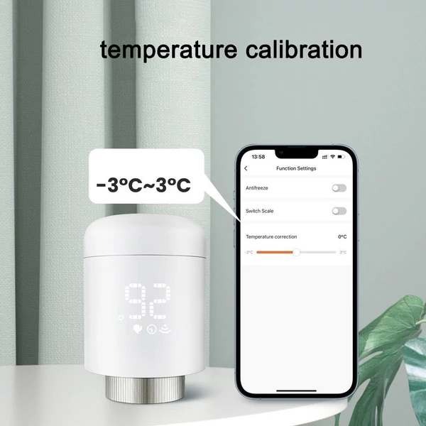 Tuya Zigbee intelligens vezeték nélküli alkalmazásvezérlő fűtési termosztát radiátorszelepek, amelyek kompatibilisek az Amazon Alexa Google Home termékkel (3 db)