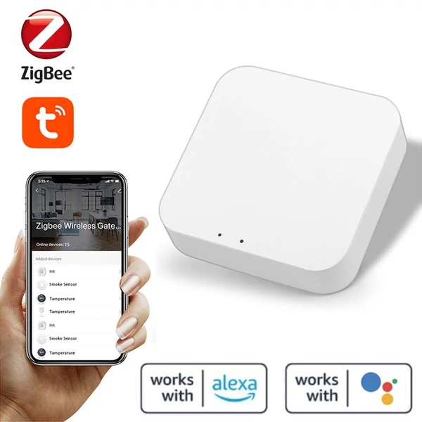 Tuya Zigbee termosztatikus radiátorszelepek Intelligens vezeték nélküli alkalmazásvezérlés + Tuya ZigBee3.0 vezeték nélküli intelligens otthoni átjáró, kompatibilis az Alexa Google Home programmal (4 db)