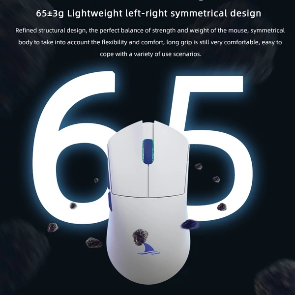 Darmoshark M3 4K vezeték nélküli BT5.0 vezetékes hárommódusú újratölthető játék 26000DPI TTC PAM3395 optikai e-sport egér - Fekete