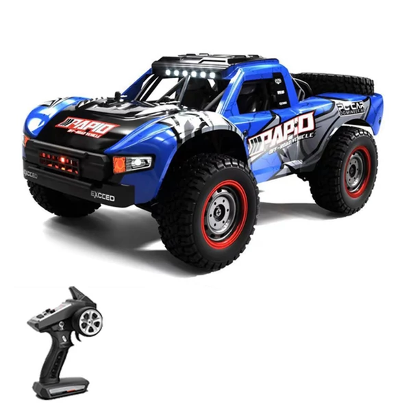 YDJ-D843-YW 2,4 GHz-es 4WD távirányítós 40km/h terepjáró teherautó - Kék, 2 akkumulátor