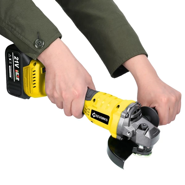 21V 125mm M14 elektromos csiszolószerszám Többfunkciós lítium vágógép vágáshoz, polírozáshoz, kerámia, csempe, fa, kő, acél - 2 akkumulátor