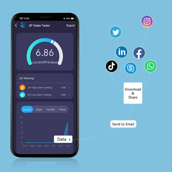 Digitális 2 az 1-ben pH/TEMP teszter Nagy pontosságú vízminőség-tesztelő 0-14 pH mérési tartománnyal iváshoz, medencéhez, akváriumi akvakultúra laboratóriumi sörfőzéshez