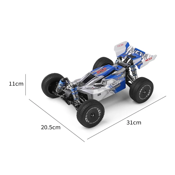 WLtoys 144011 távirányítós 1/14 2,4 GHz 65 KM/H sebesség 4WD terepjáró autó - 3 akkumulátor