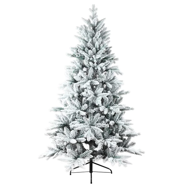 Mesterséges, bolyhosított karácsonyfa 994 ággal, erős fémállvánnyal, automatikus szétterítéssel/zárással (152 cm)