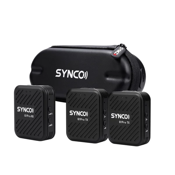 SYNCO G1A1 Pro vezeték nélküli mikrofonrendszer 1 vevővel és 2 mikrofonnal