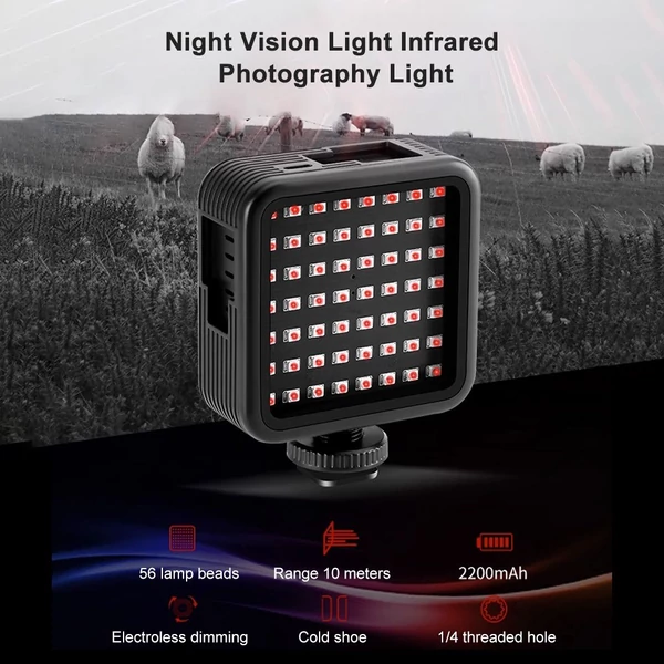 ORDRO LN-5 Mini IR éjszakai fény infravörös fényképező lámpa videokamerához