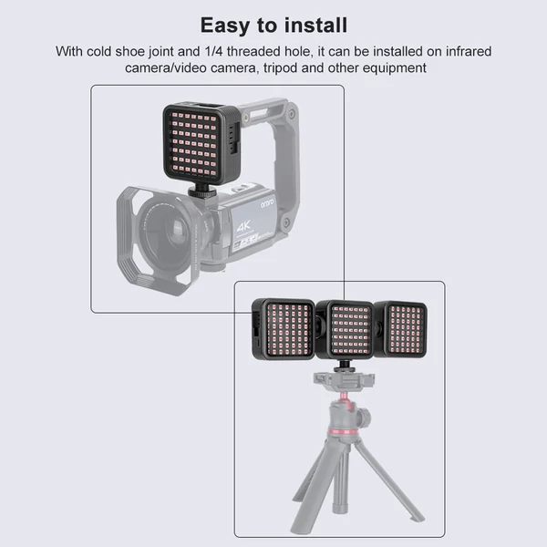 ORDRO LN-5 Mini IR éjszakai fény infravörös fényképező lámpa videokamerához