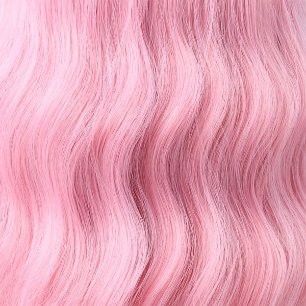 Női divatos parókák teljes fejfedéssel, közepes hosszúságú, göndör kialakítással - Pink