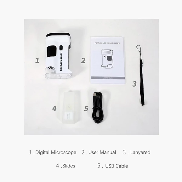 Kézi digitális USB mikroszkóp 12M felbontású 1080P FHD támogatás 64GB TF kártya 2,0 hüvelykes LCD képernyővel növények, rovarok, kövek megfigyeléséhez
