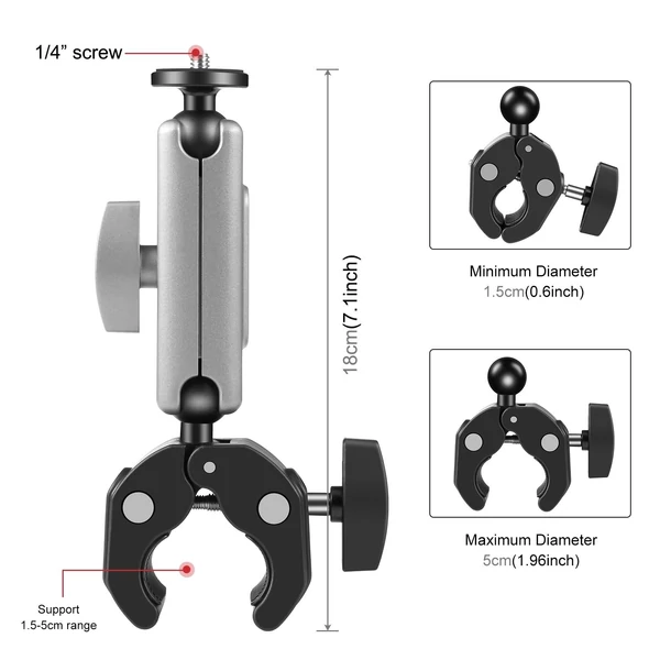 PULUZ PU867B kamerarögzítő bilincs kerékpár kormányrúd adapter tartó