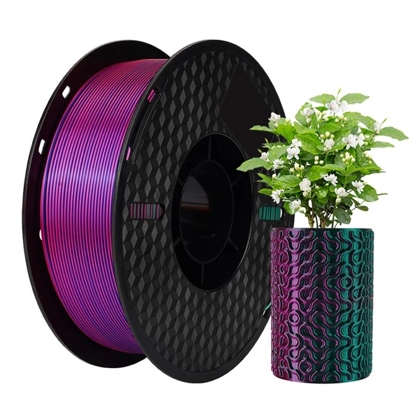 KINGROON 3D nyomtató PLA filament 1 kg 1,75 mm háromszínű selyem - Piros zöld kék