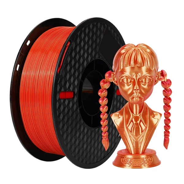 KINGROON 3D nyomtató PLA filament 1 kg 1,75 mm háromszínű selyem - Piros és arany
