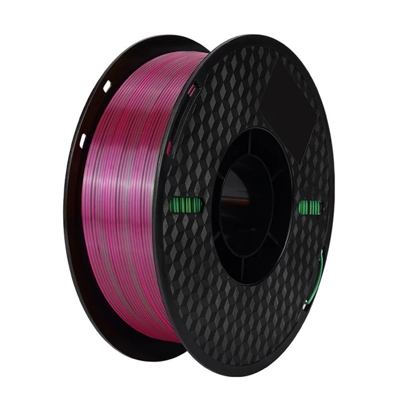 KINGROON 3D nyomtató PLA filament 1 kg 1,75 mm háromszínű selyem - Arany zöld fukszia