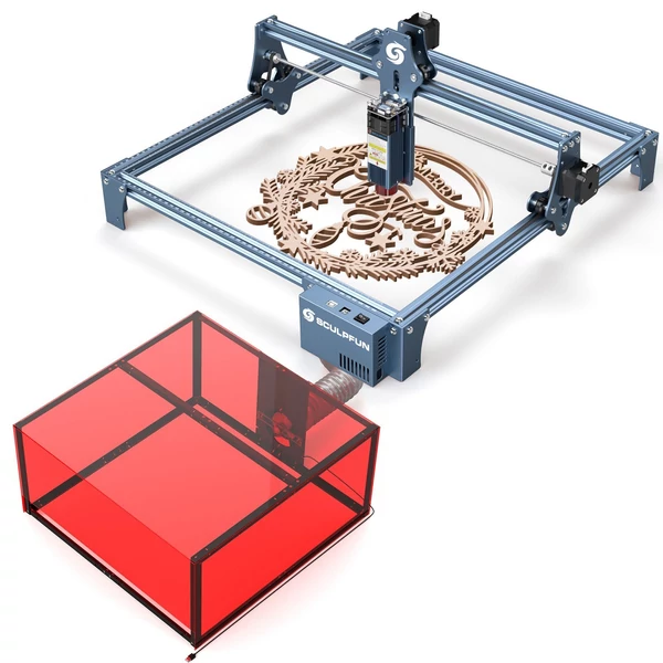 SCULPFUN S9 5W lézergravírozó 720x720x360mm védődobozzal