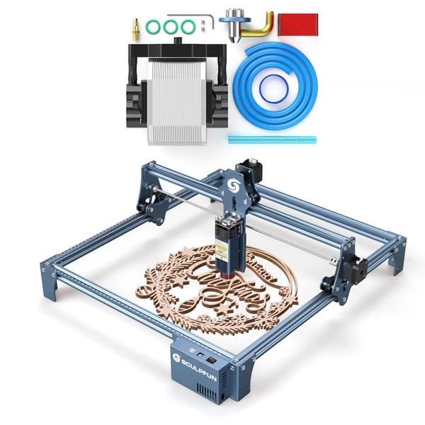 SCULPFUN S9 5W lézergravírozó + S9 levegősegéd fúvókakészlet levegőszivattyúval