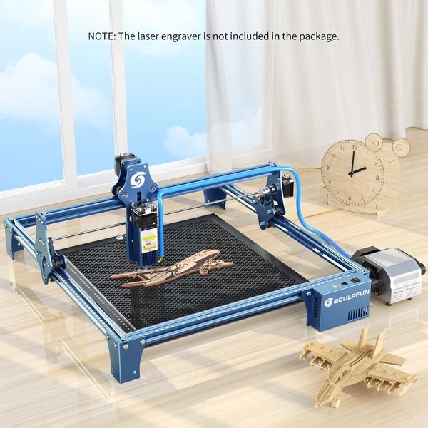 SCULPFUN S9 5W lézergravírozó + S9 levegősegéd fúvókakészlet levegőszivattyúval
