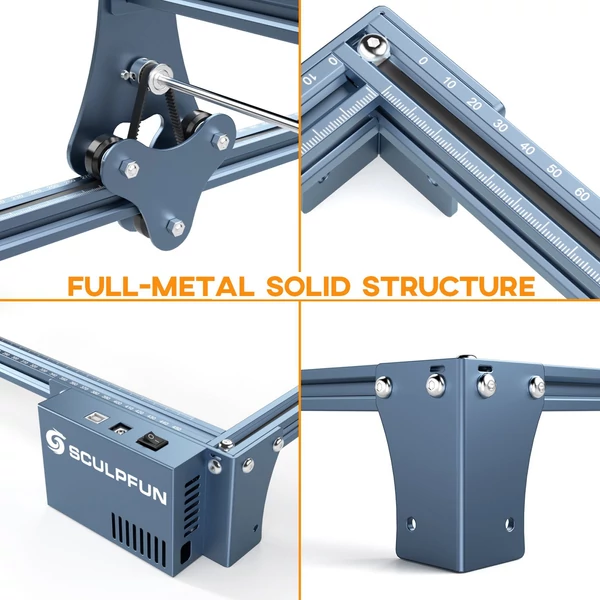 SCULPFUN S9 5,5 W lézergravírozó Y-tengely hosszabbító készlettel