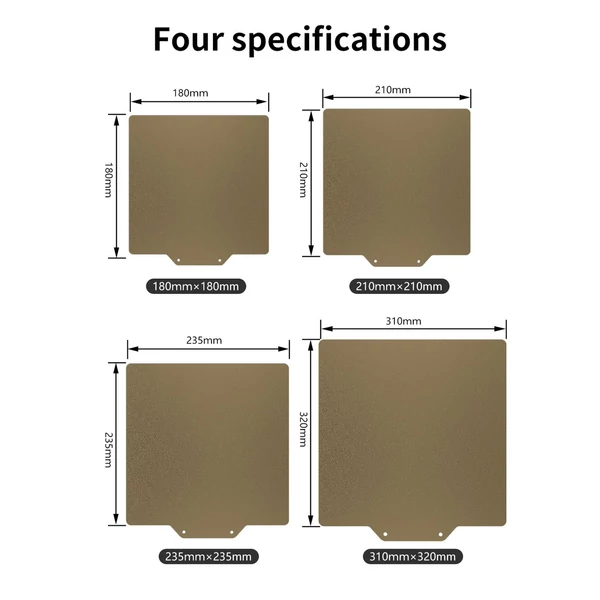 3D nyomtató PEI lapnyomtató ágy + Mágneses matrica Rugalmas eltávolítható rugós acél építési felület öntapadó hátlappal 235x235mm