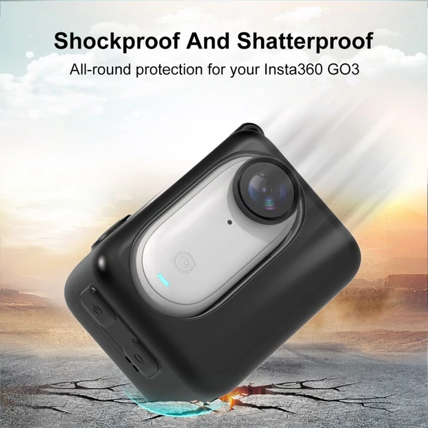 PULUZ PU865 kameravédő tok, szilikon burkolat, karcmentes, kompatibilis az Insta360 GO 3-mal - Fekete