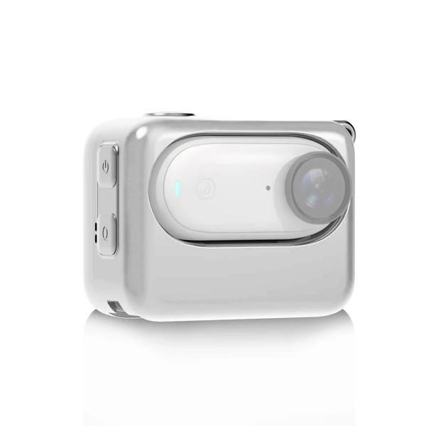 PULUZ PU865 kameravédő tok, szilikon burkolat, karcmentes, kompatibilis az Insta360 GO 3-mal - Fehér