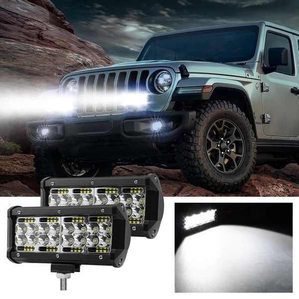 4 hüvelykes LED munkalámpa rudak 60W 6000LM LED ködlámpák - 2 csomag