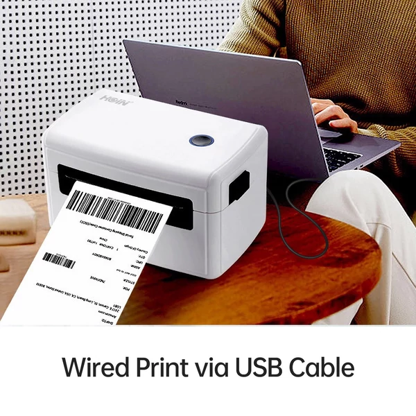 Asztali USB közvetlen hőnyomtatás szállítási címkékhez - Fekete