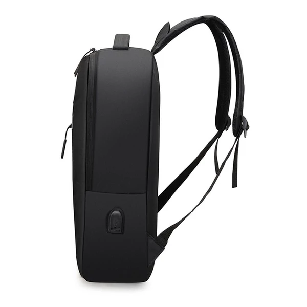 USB töltőportos kemping, utazási, üzleti hátizsák, 3db/szett - Fekete