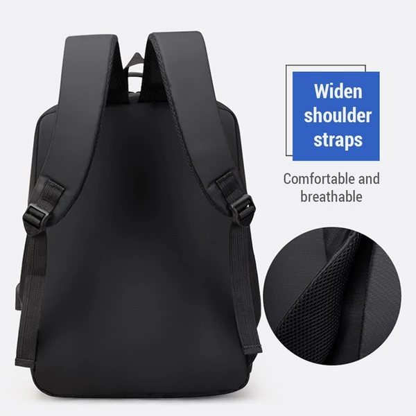 USB töltőportos kemping, utazási, üzleti hátizsák, 3db/szett - Kék