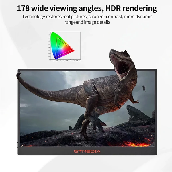 GTMEDIA GAME MATE 173 monitor bővítő 17,3 hüvelykes QHD 2560*1440(2,5K) IPS képernyő Mini HD*1+Type-C*2 beépített hangszóró