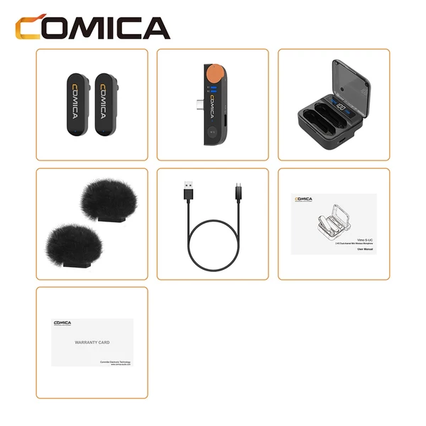 COMICA Vimo S-UC vezeték nélküli mikrofonrendszer 1 vevővel és 2 mikrofonnal - Fekete