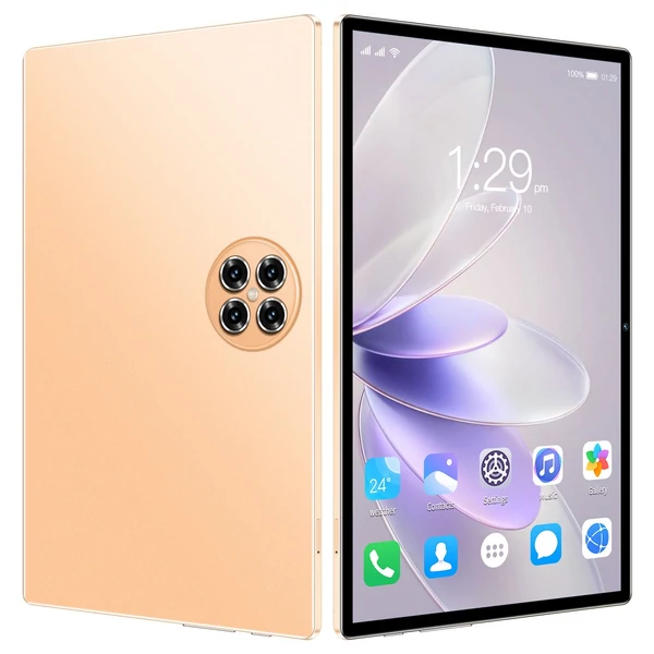 10,1 hüvelykes nagy tisztaságú képernyő 5G hívó táblagép 8 GB + 256 GB MTK6797 processzor 128 GB bővíthető memória BT5.0 7000 mAh akkumulátor - Arany