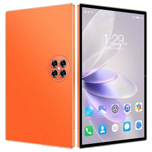 10,1 hüvelykes nagy tisztaságú képernyő 5G hívó táblagép 8 GB + 256 GB MTK6797 processzor 128 GB bővíthető memória BT5.0 7000 mAh akkumulátor - Narancs