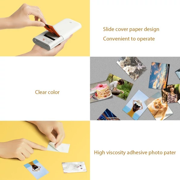 Xiaomi Pocket Photo Printer Zink hordozható fotó AR nyomtató 400dpi megosztással, 500mAh