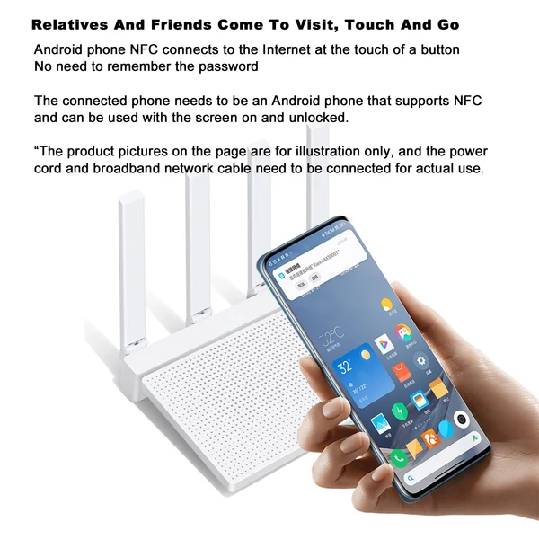 Xiaomi Wifi Router Wifi 6 AX3000T WAN LAN LED NFC csatlakozás